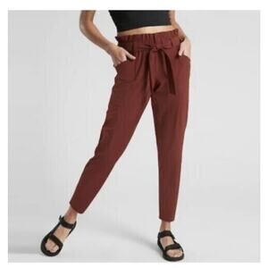 Athleta Skyline Pant Cognac Brown Tie Waist | Size 16